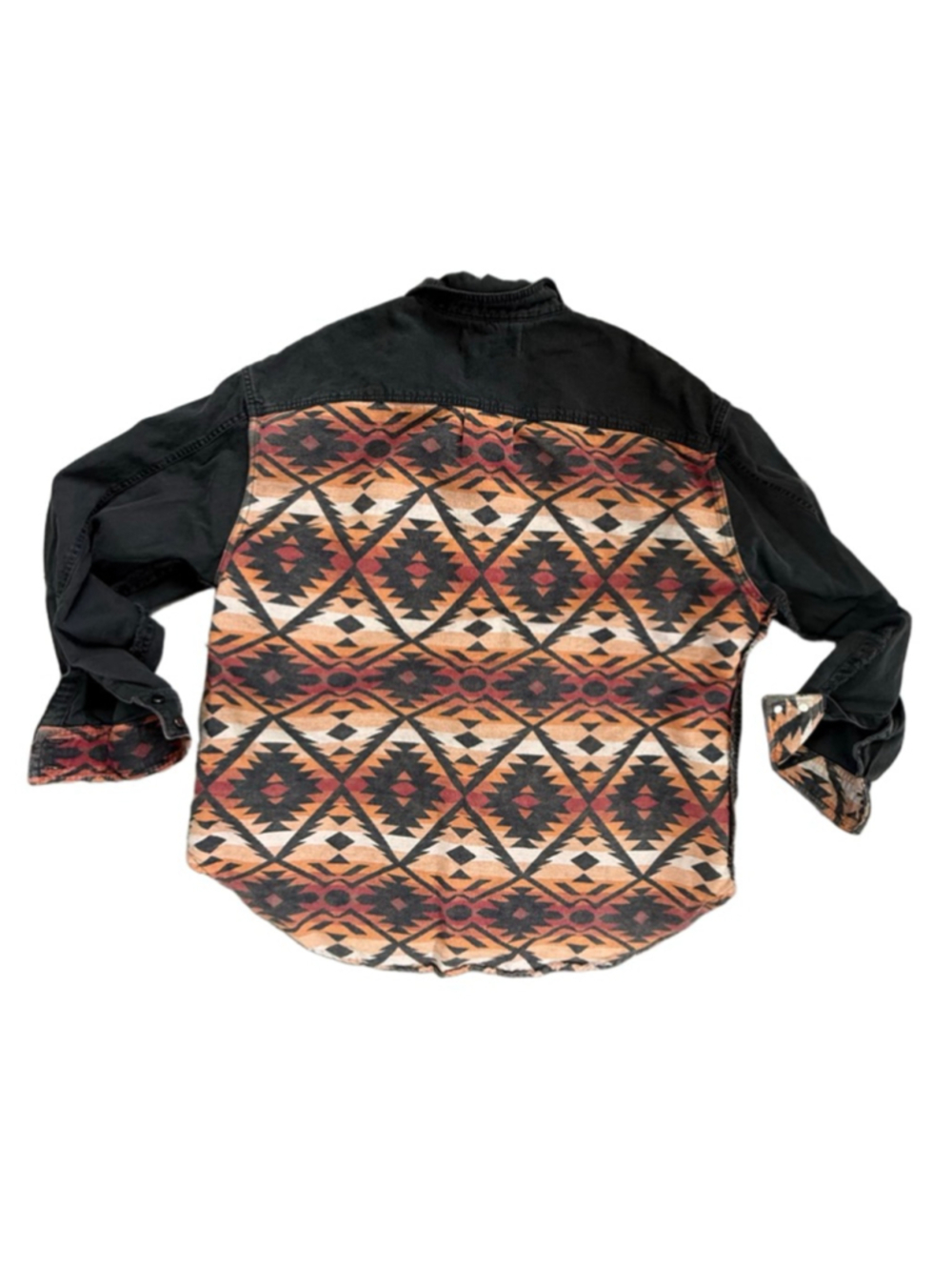 Free People We The Free Aztec Print Denim Shirt M